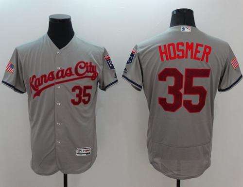 Royals #35 Eric Hosmer Grey Fashion Stars & Stripes Flexbase Authentic Stitched MLB Jersey - Click Image to Close